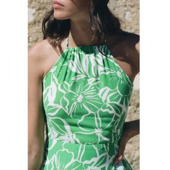 NWT Faithfull the Brand Taormina El Marsa Print Midi Dress Tropical Size USA 8 - Picture 2 of 10